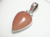Pendant | Sterling Silver Frosty Orangish Pink Grapefruit Aventurine Stone Pendant