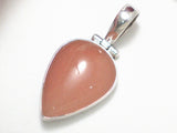 Pendant | Sterling Silver Frosty Orangish Pink Grapefruit Aventurine Stone Pendant