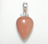 Pendant | Sterling Silver Frosty Orangish Pink Grapefruit Aventurine Stone Pendant- Blingschlingers Jewelry