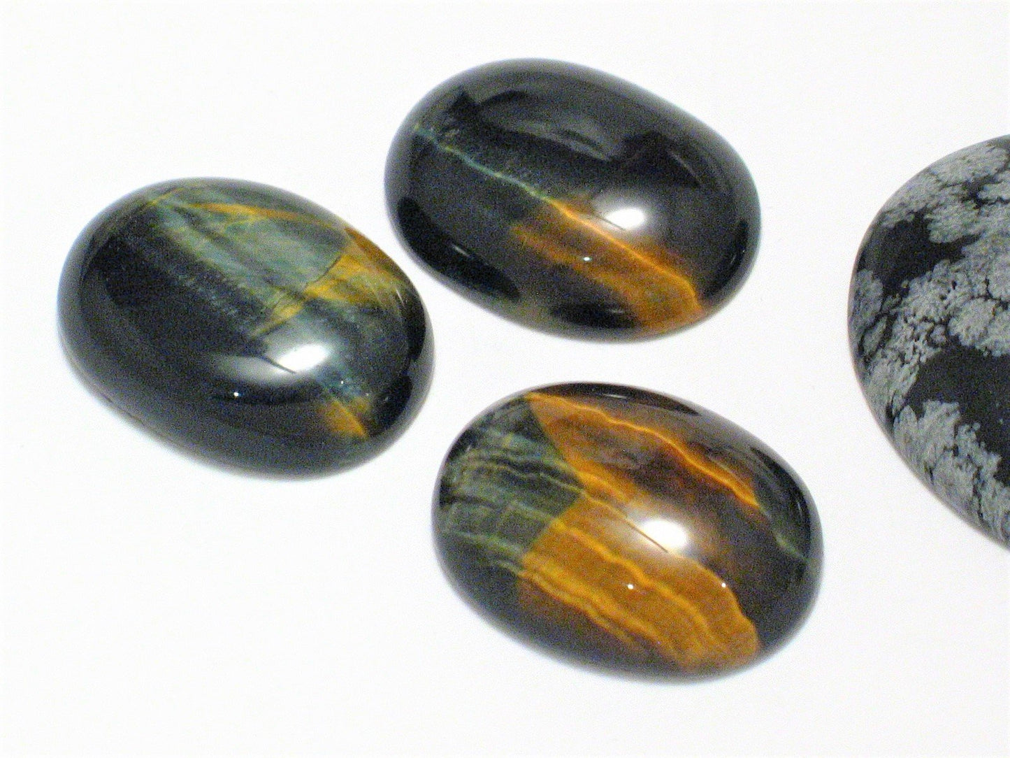 Loose Stones Lot | Tigers Eye & Snowflake Obsidian | Large Oval | Jewelry Making or Craft - Blingschlingers Jewelry