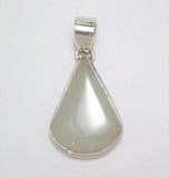 Pendant | 46mm Sterling Silver Slushy Snow Aventurine Stone Teardrop Pendant