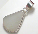 Pendant | 46mm Sterling Silver Slushy Snow Aventurine Stone Teardrop Pendant