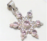 Pendant | Shimmery Sterling Silver Pink Cz Stone 6 Point Star Pendant- Blingschlingers Jewelry