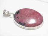 Jewelry > Pendant | Mens Womens Sterling Silver Ruby Pink Rhodonite Stone Pendant