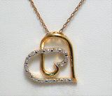 Jewelry > Necklace | Womens Gold Sterling Silver 17.5" Diamond Heart Necklace 