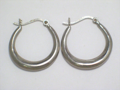 Hoop Earrings | Pre-Owned Fashionable Sterling Silver Horseshoe Style Hoop Earrings