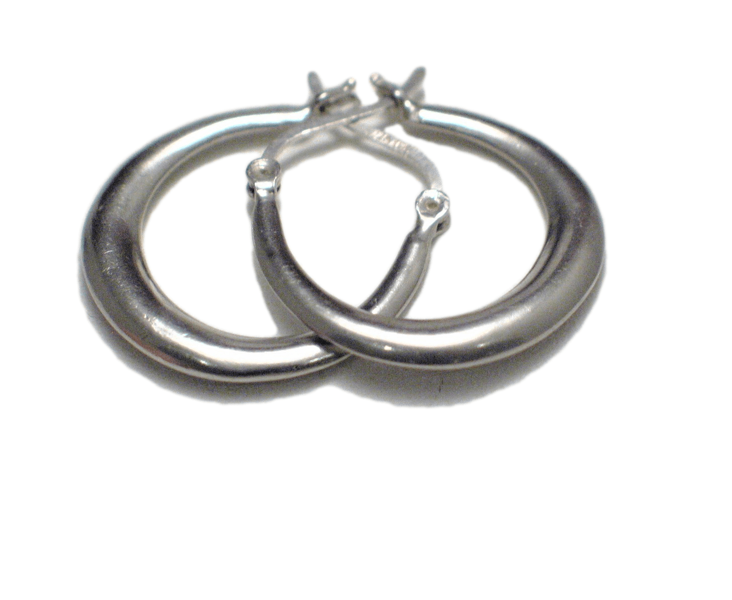 Hoop Earrings | Pre-Owned Fashionable Sterling Silver Horseshoe Style Hoop Earrings- Blingschlingers Jewelry