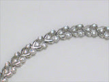 Bracelet | Womens 7" Sterling Silver Chevron Design Cz Tennis Bracelet- Blingschlingers Jewelry