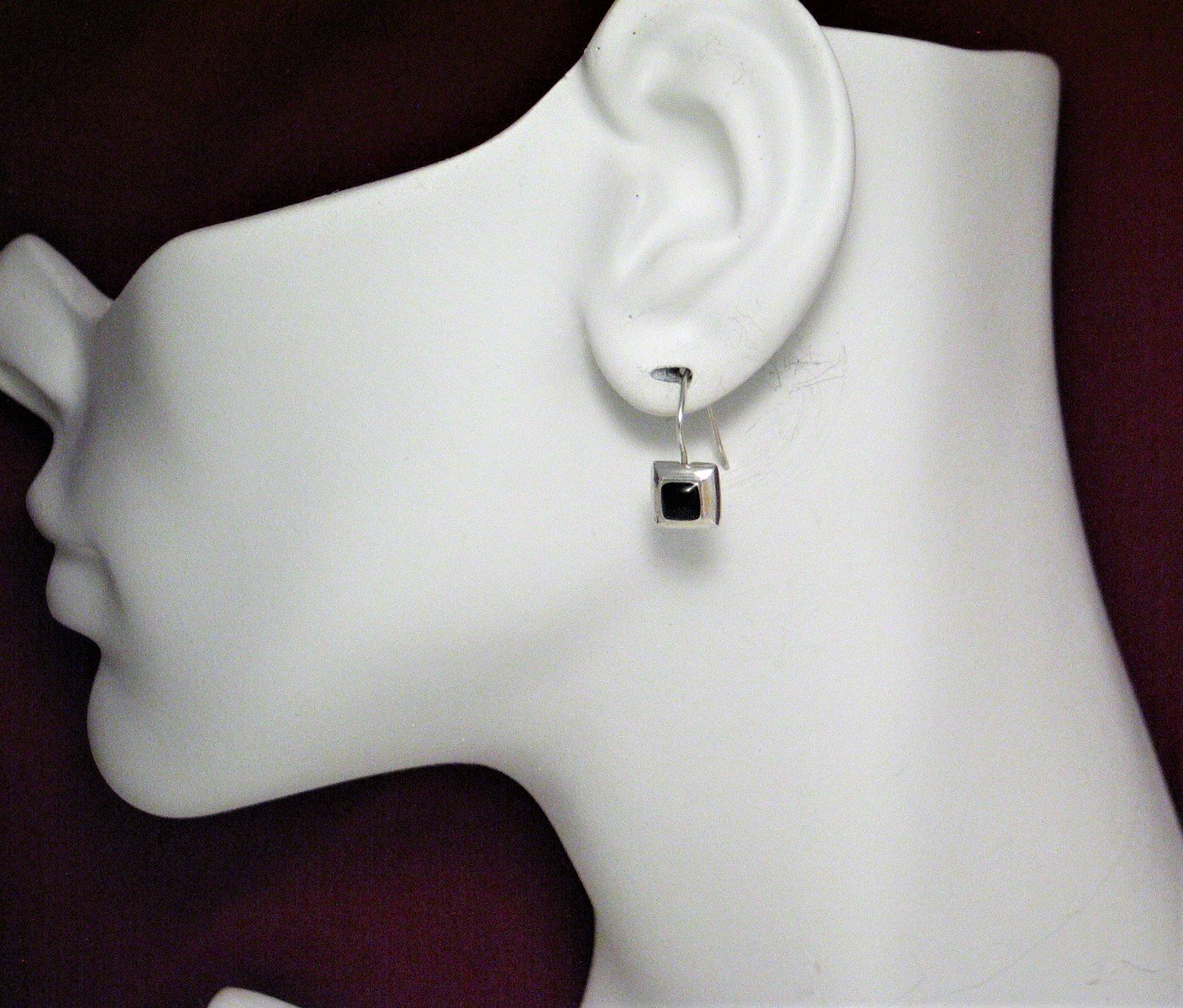 Earrings | Womens PreOwned Designer Sterling Silver Black Short Drop Earrings