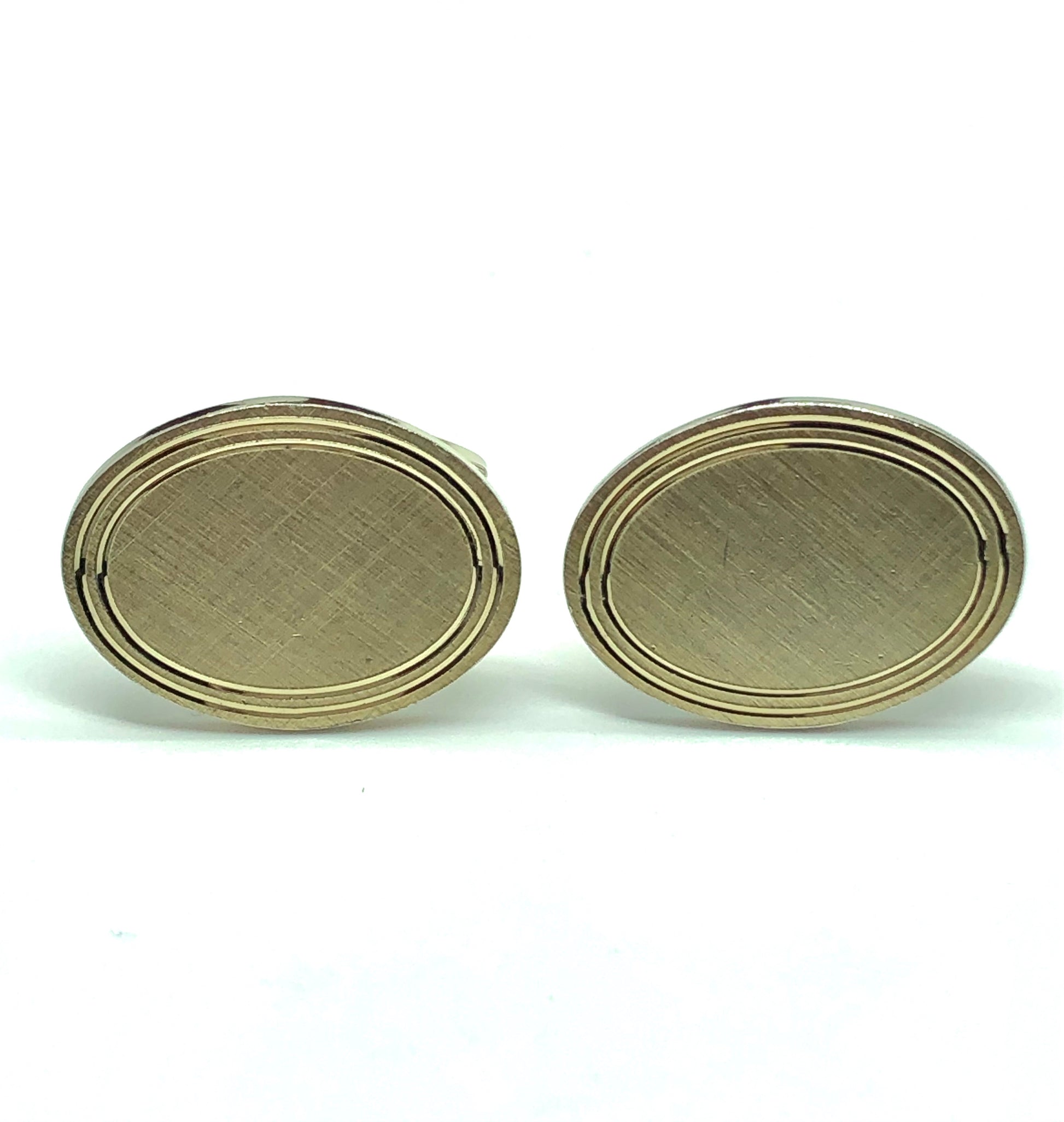 Used Accessories > Cufflinks | Mens Swank Vintage Sterling Silver Gold Oval Florentine Cufflinks 