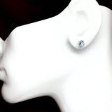 Earrings | Sterling Silver December Birthstone Blue Topaz Stud Earrings | Young Mens Jewelry