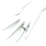 Jewelry used - Womens 10k White Gold sz 5 Small Diamond Heart Ring