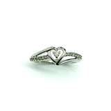 Jewelry used - Womens 10k White Gold sz 5 Small Diamond Heart Ring