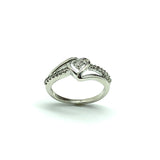 Rings | 10k White Gold Diamond Heart Ring Promise Ring Engagement Ring | Womens Jewelry