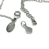Silver Charms | Sterling Silver Scalloped Style Jewelry Findings Hallmark Tag / Designer Stamp Tag w/ Jumpring | Jewelry Components