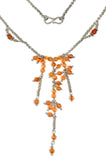 Jewelry > Necklace > Womens Sterling Silver Carnelian Beaded Waterfall Tassel Necklace
