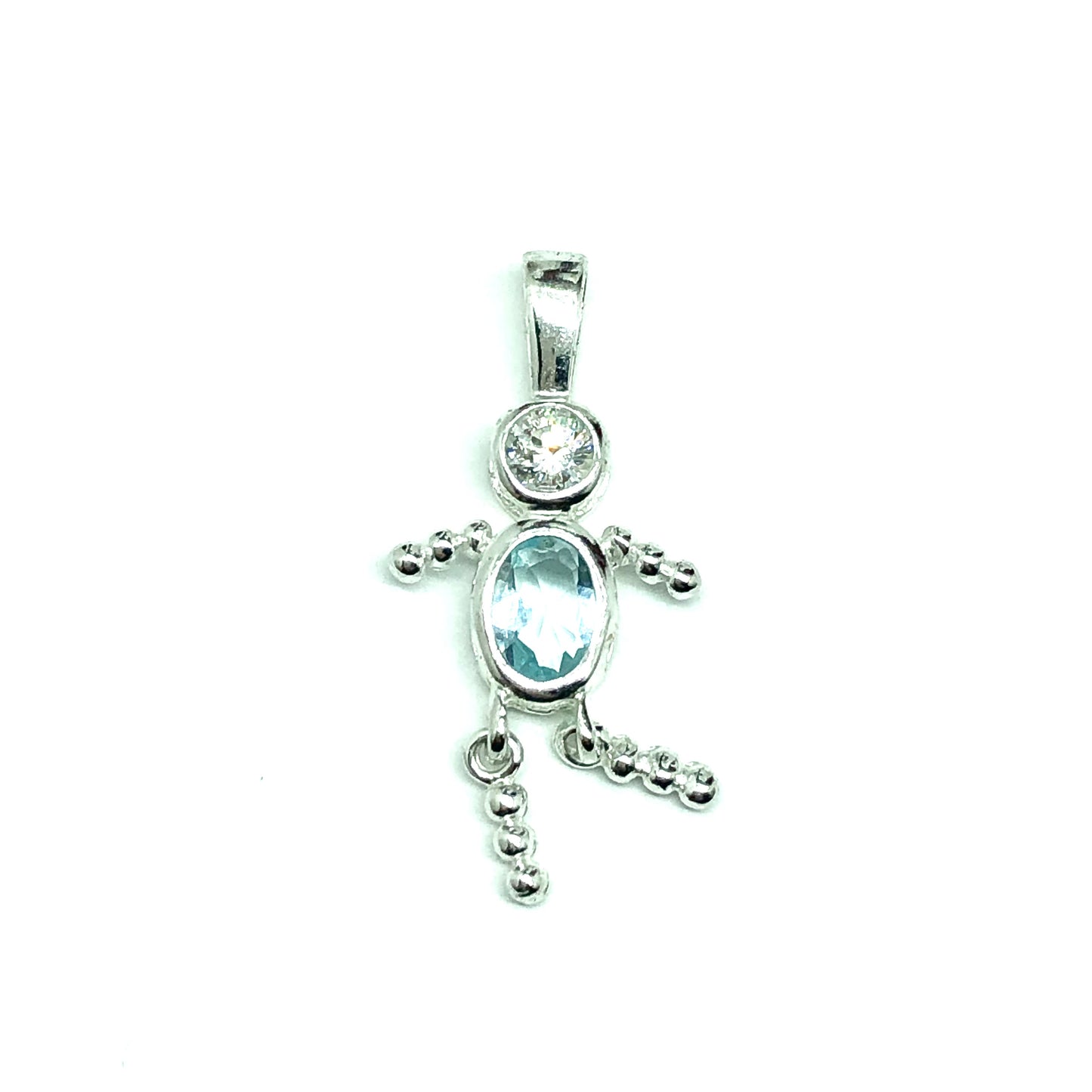 925 Silver Birthstone Charm Topaz Blue Cz December | Low Price Estate Jewelry