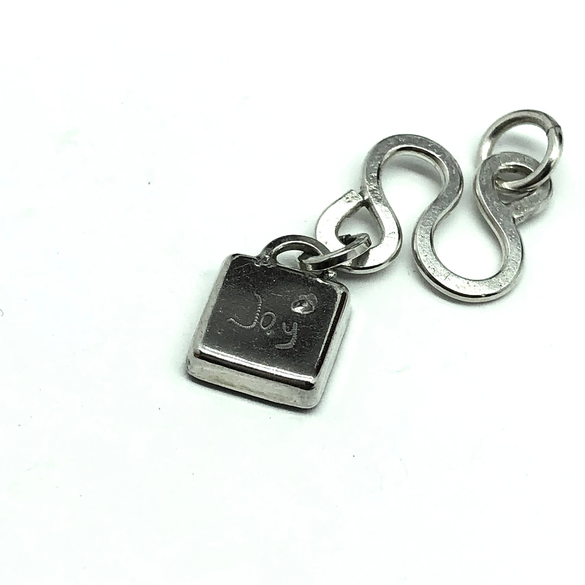 Charm | Sterling Silver Chinese Character Symbol for Joy Tile Charm | Jewelry