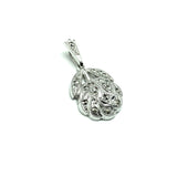 Charms & Pendants | Womens Sterling Silver Shimmery Metallic Gray Marcasite Stone Flower Pendant | Vintage Designer Jewelry - Theda