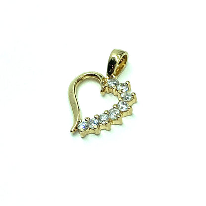 Perfectly Imperfect | 14k Gold Sterling Silver Petite White Cz Open Heart Pendant