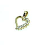 Perfectly Imperfect | 14k Gold Sterling Silver Petite White Cz Open Heart Pendant