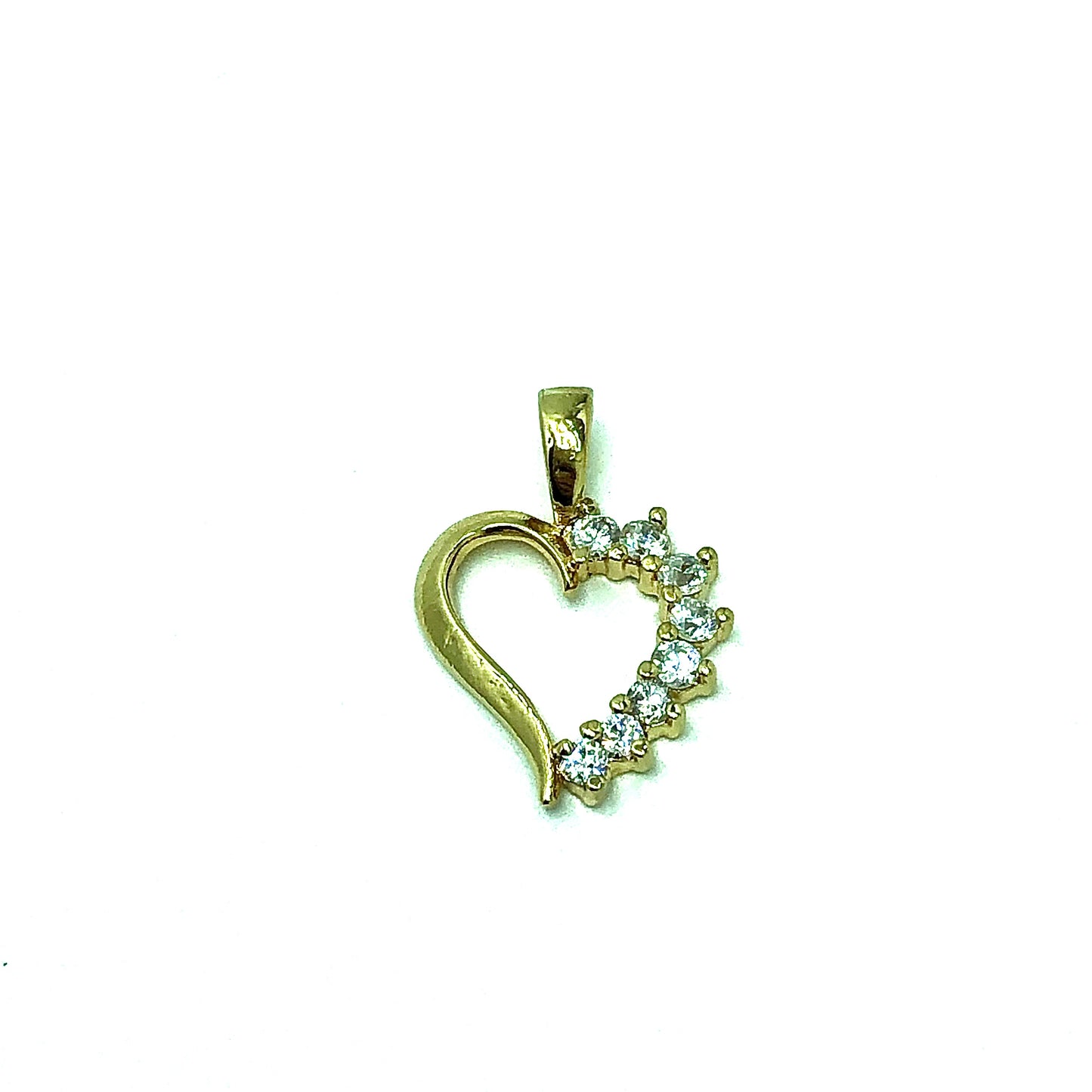 Perfectly Imperfect | 14k Gold Sterling Silver Petite White Cz Open Heart Pendant