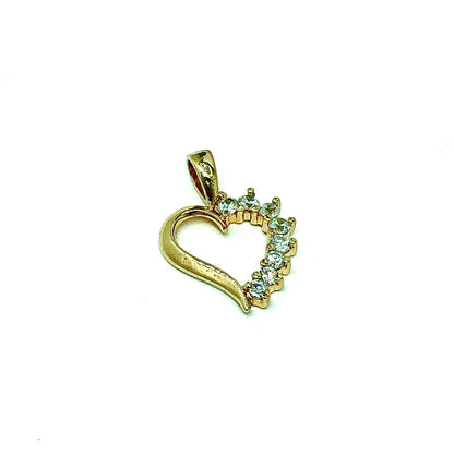 Perfectly Imperfect | 14k Gold Sterling Silver Petite White Cz Open Heart Pendant