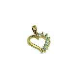 Perfectly Imperfect | 14k Gold Sterling Silver Petite White Cz Open Heart Pendant