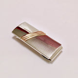 Money Clip | Sterling Silver 14k Gold Sleek Striped Design Money Clip | Mens Jewelry & Accessories