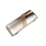 Money Clip | Sterling Silver 14k Gold Sleek Striped Design Money Clip | Mens Jewelry & Accessories