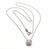 Beautiful Sterling Silver Necklace & Pendant Asscher Cut Cz w/ Halo | Adjustable 16-18" - Blingschlingers Jewelry