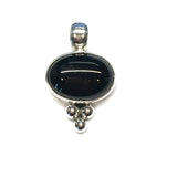 Used Jewelry > Pendants | Men Womens Sterling Silver Black Oval Stone Pendant or European Bead Bracelet Charm