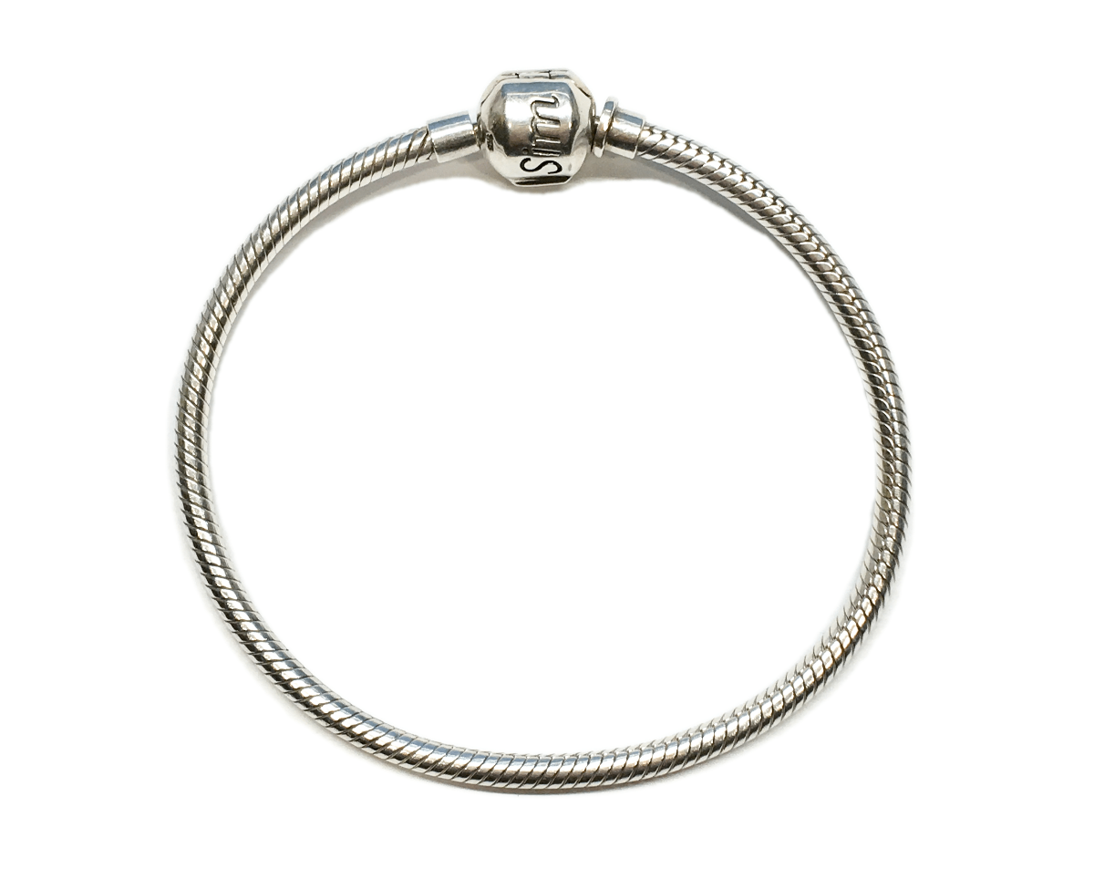 Sim Stars Charm Bracelet Sterling Silver Snake Chain | Womens to Girls Small sz 6.75" (5.75 - 6" Loaded) | Discount Estate Jewelry - Blingschlingers