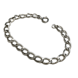 Used Jewelry > Bracelets | 1950s Sterling Silver 6mm Curb Chain Bracelet