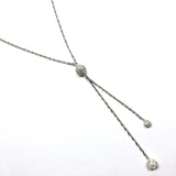 Used Jewelry > Necklaces | Womens 29" Sterling Silver Shimmery Orbs Tassel Y Necklace