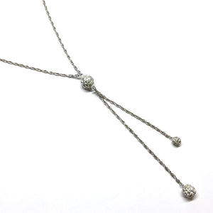 Used Jewelry > Necklaces | Womens 29" Sterling Silver Shimmery Orbs Tassel Y Necklace - Blingschlingers Jewelry