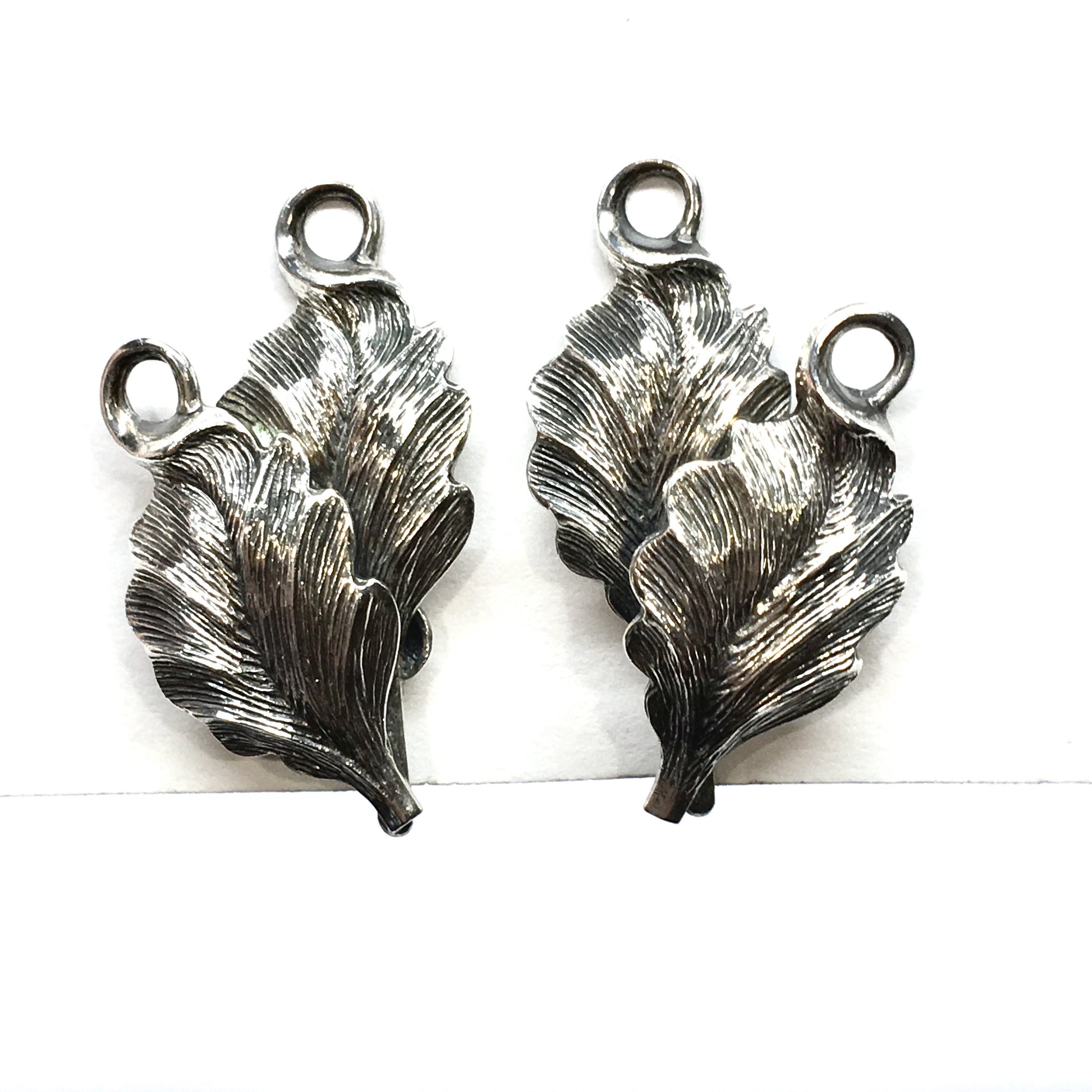 Pre-owned Jewelry > Earrings | Womens Vintage Sterling Silver Fern Leaf ClipOn Ear Vine Style Earrings - Blingschlingers Jewelry