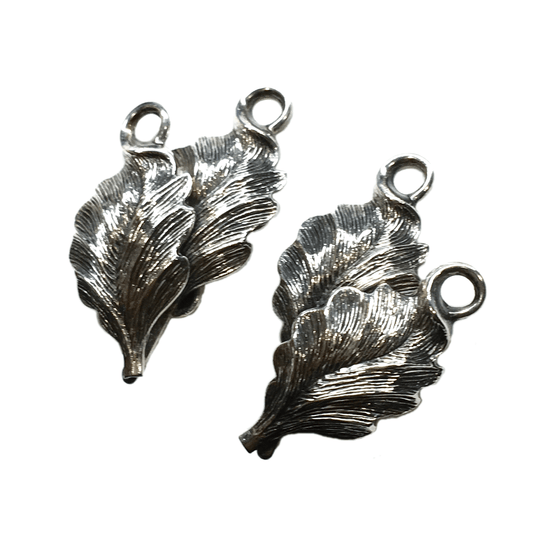 Screw Back Earrings, Vintage Sterling Silver Fern Leaf Design Clip-On Earrings - Estate Jewelry - Blingschlingers