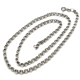 Secondhand Jewelry > Necklaces | 1950s 18" Sterling Silver Striking 3mm Rolo Chain Necklace - Blingschlingers Jewelry