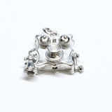 Vintage Jewelry > 3D Charms | Oddities - Sterling Silver Embellished Hand Crank Phone Charm- Blingschlingers Jewelry