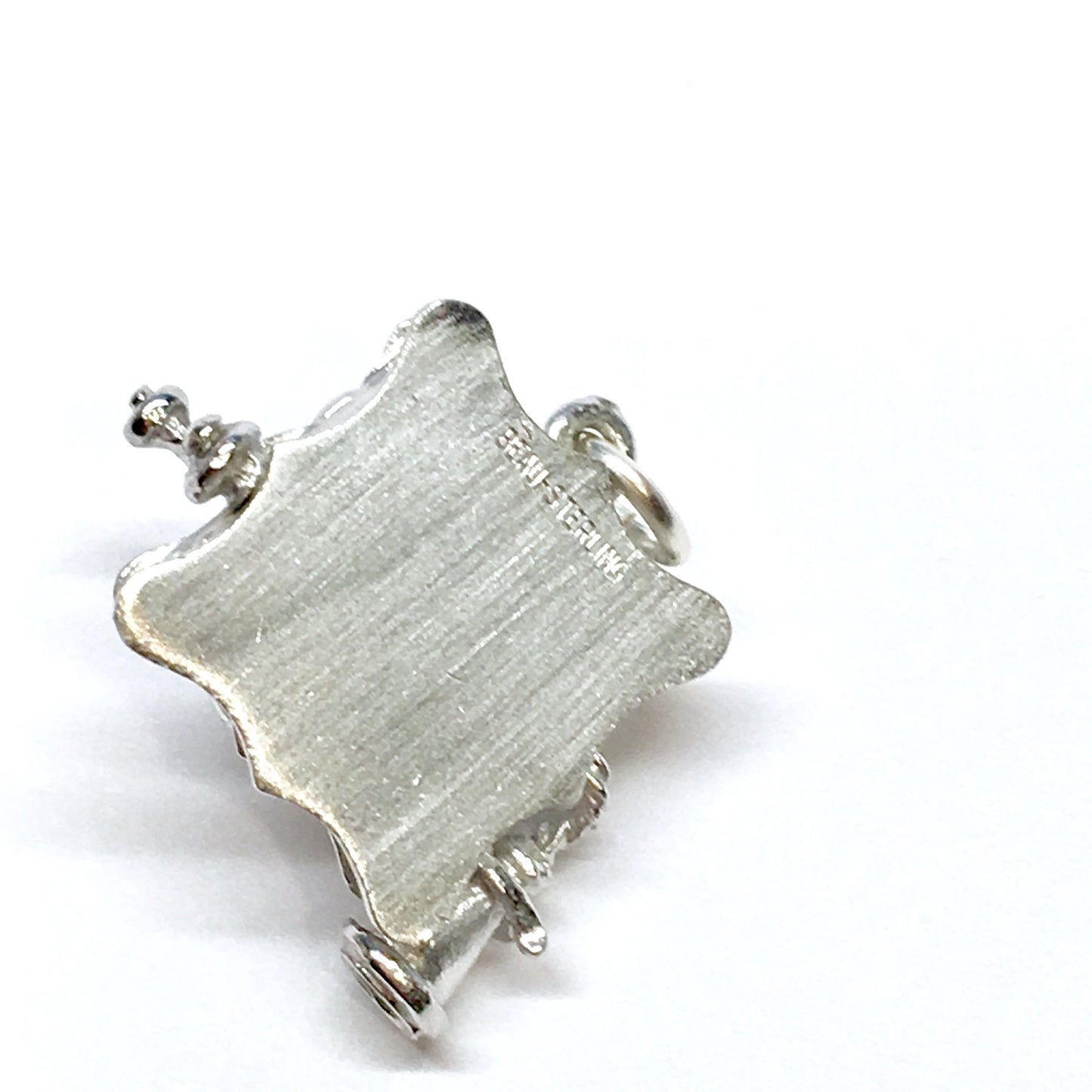 Vintage Jewelry > 3D Charms | Oddities - Sterling Silver Embellished Hand Crank Phone Charm