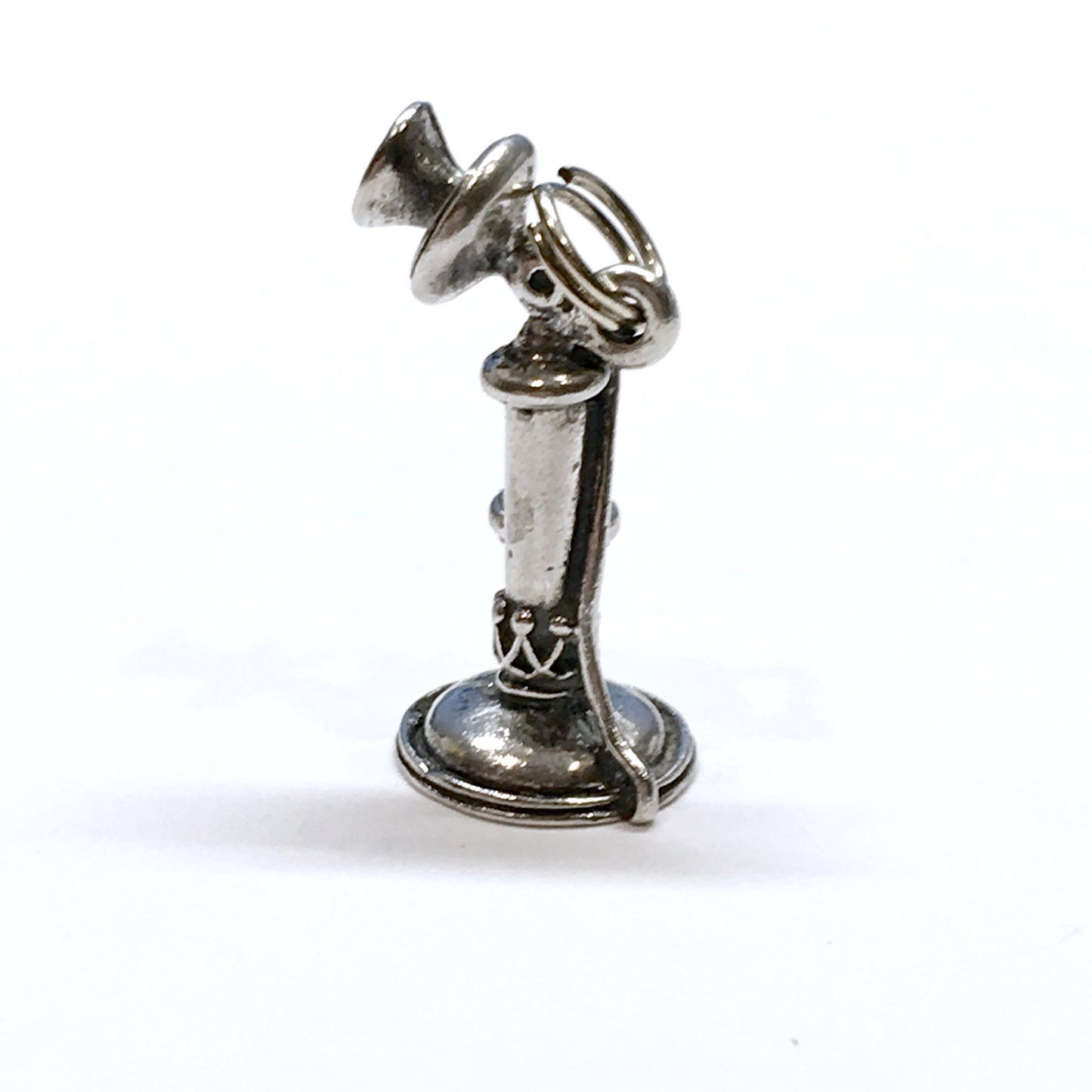 3d Charm - Vintage Sterling Silver Stick Phone Bracelet Charm - Pendant - Discount Estate Jewelry