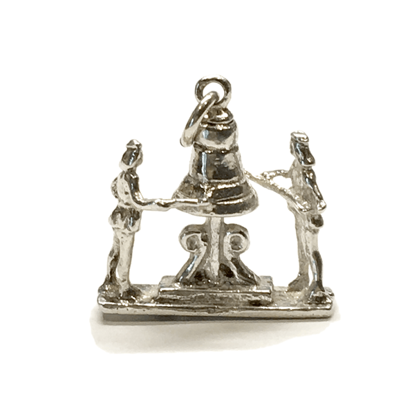 Estate Jewelry > 3D Charm | Unisex Sterling Silver Torre dell'Orologio Italy Clock Tower Bell Charm