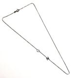 Necklace | Womens 18" Sterling Silver Minimalist Asymmetrical Letter G & N Station Necklace - Blingschlingers Jewelry
