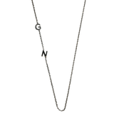Jewelry > Necklaces | Womens 18" Sterling Silver Minimalist Asymmetrical Letter G & N Station Necklace - Blingschlingers Jewelry
