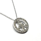 Jewelry > Necklaces | STATEMENT Stunning Sparkly Sterling Silver Peace Symbol Pendant Necklace  - Blingschlingers Jewelry