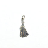 Charm - Vintage 30s Sterling Silver " The Proms " Historical Woman in Dress w/ Flowers Charm Pendant