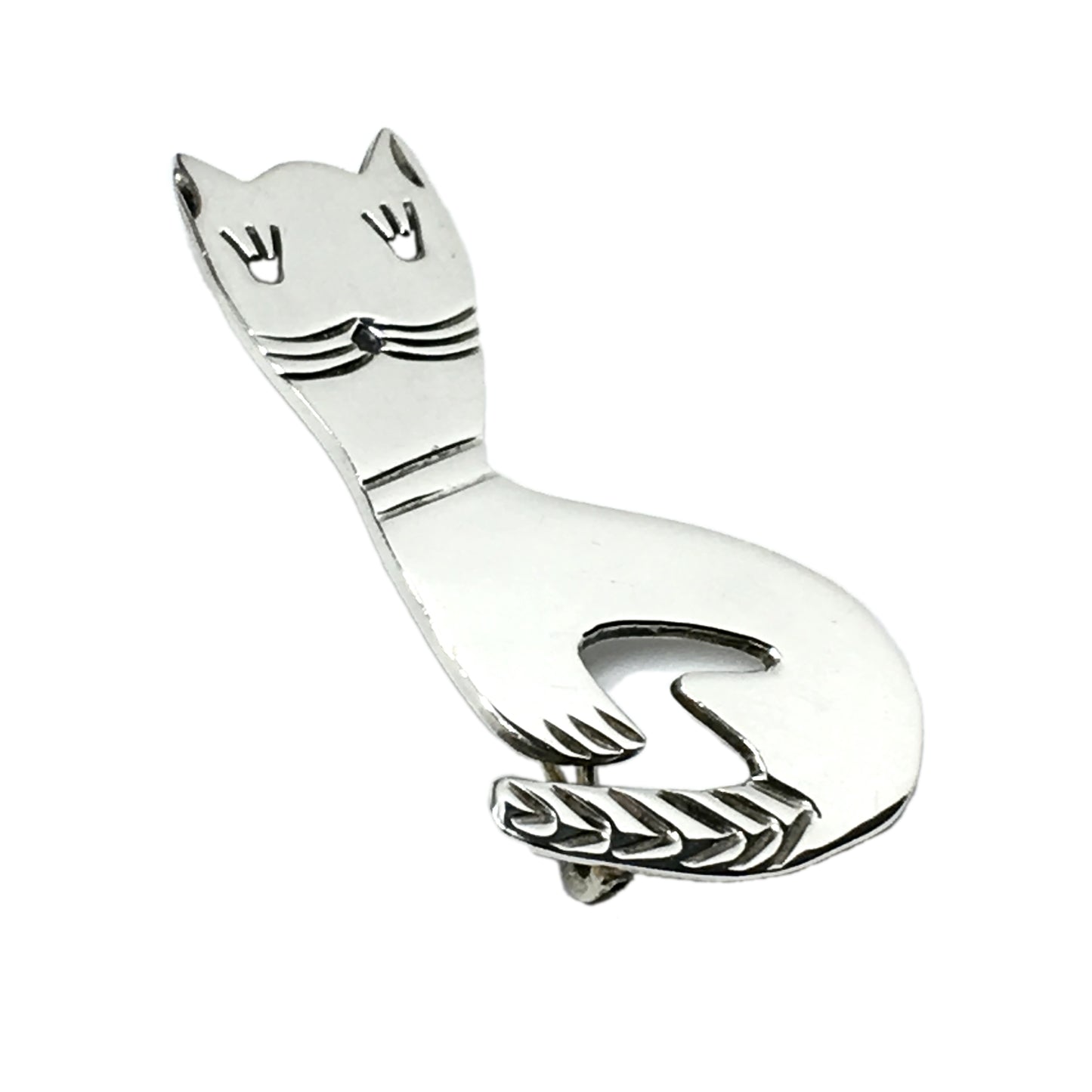 Jewelry used | Men Womens Sterling Silver Letter B Cat Design Brooch Lapel Pin