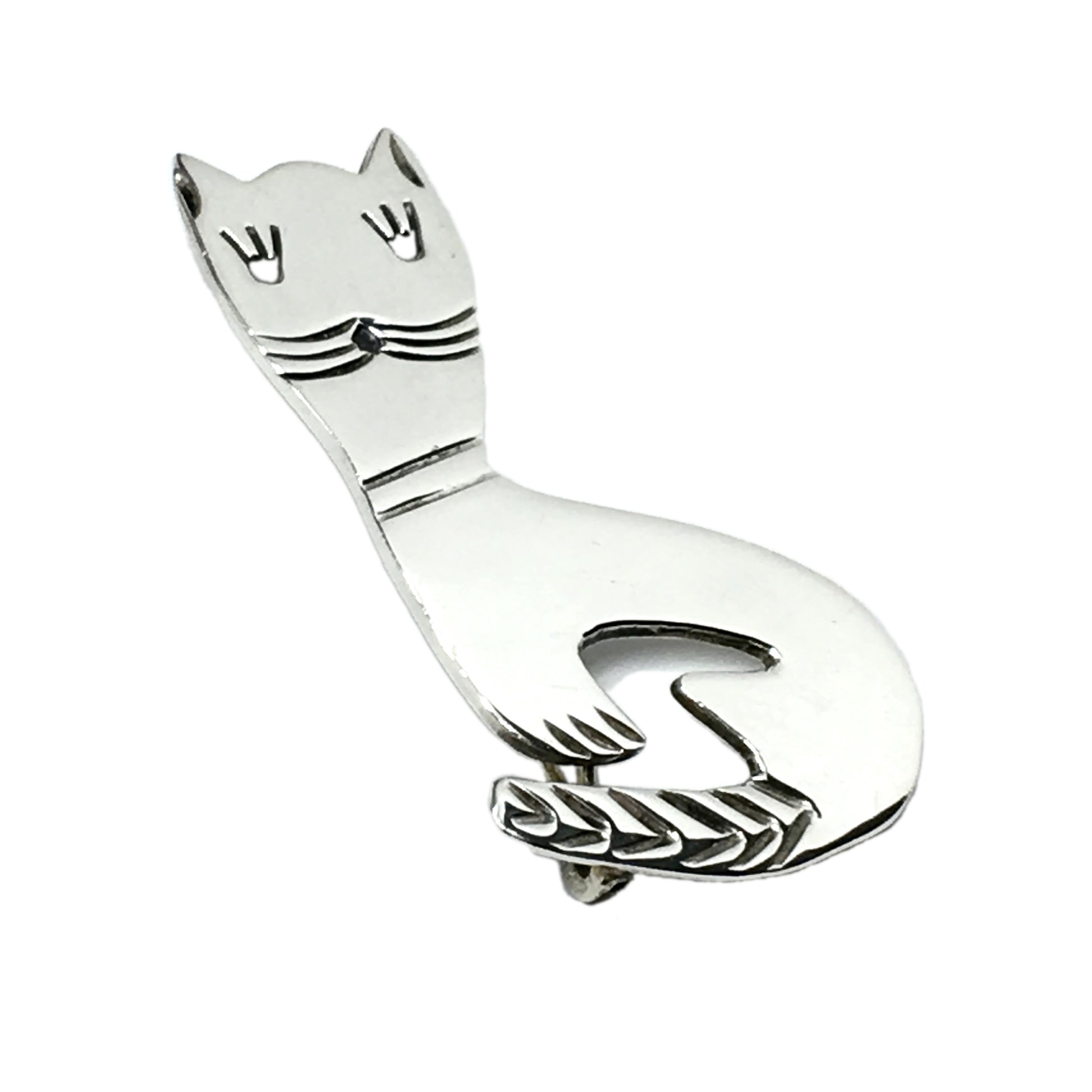 Jewelry used | Men Womens Sterling Silver Letter B Cat Design Brooch Lapel Pin