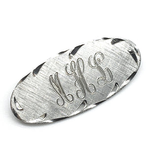 Vintage Jewelry | Men Women Sterling Silver Monogram MHL Oval Lapel Pin Brooch